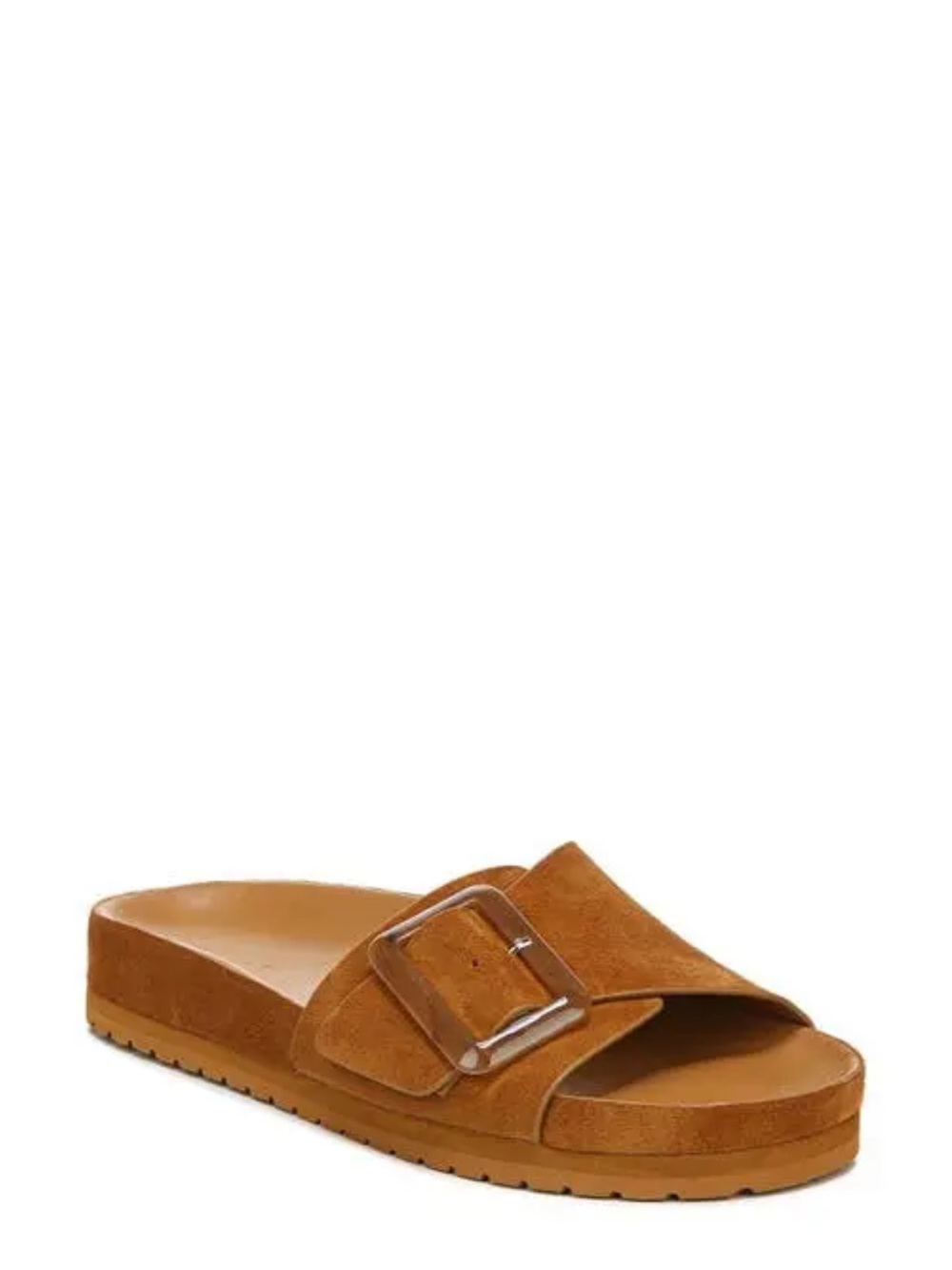 Vince Suede Grant Slide Mule with Buckle - Camel / Brown Sz 39